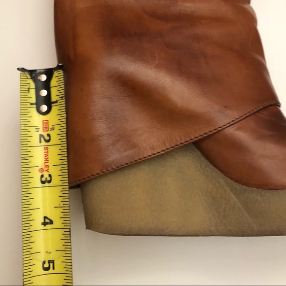 Geste brown/tan leather platform boots, size 7. - Picture 7 of 8